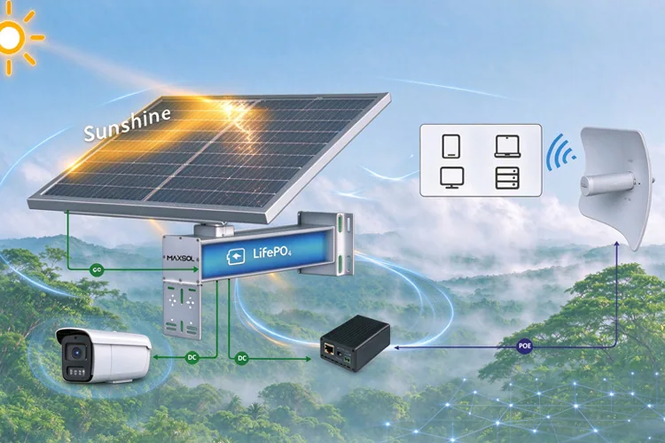 IP Gözetim ve Kablosuz CPE için Dış Mekan Güneş Enerjisi