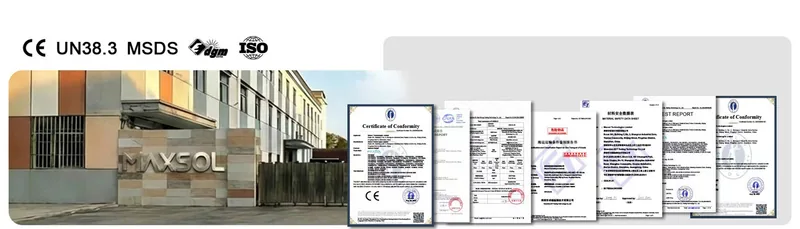 Maxsol sertifikaları ve patentleri