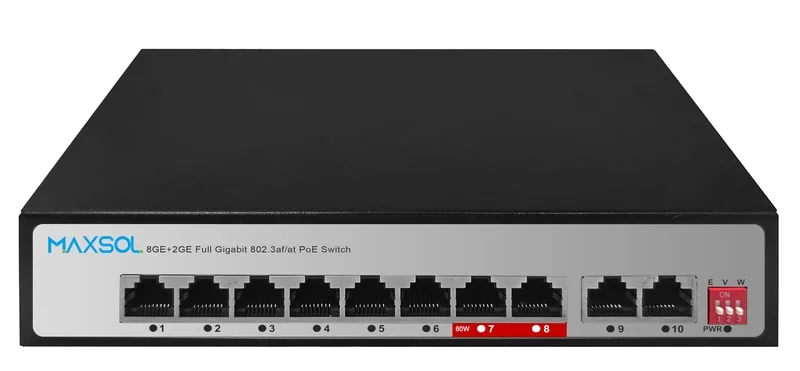 8 portlu, 120W, uzun menzilli yönetilemeyen Gigabit PoE anahtarı