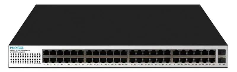 İki uplink portlu Maxsol PS14802SFG 48 portlu Gigabit PoE anahtarı