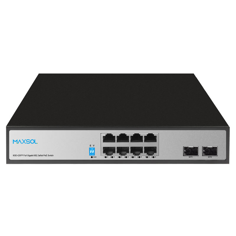 8 portlu Gigabit PoE+ anahtarı, 2 SFP uplink