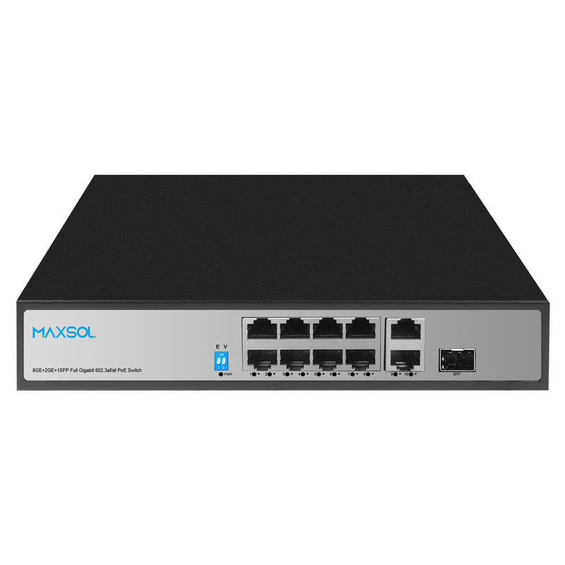 RJ45 ve SFP Uplink Bağlantılı PS1802FG 8 Portlu Gigabit PoE+ Anahtar
