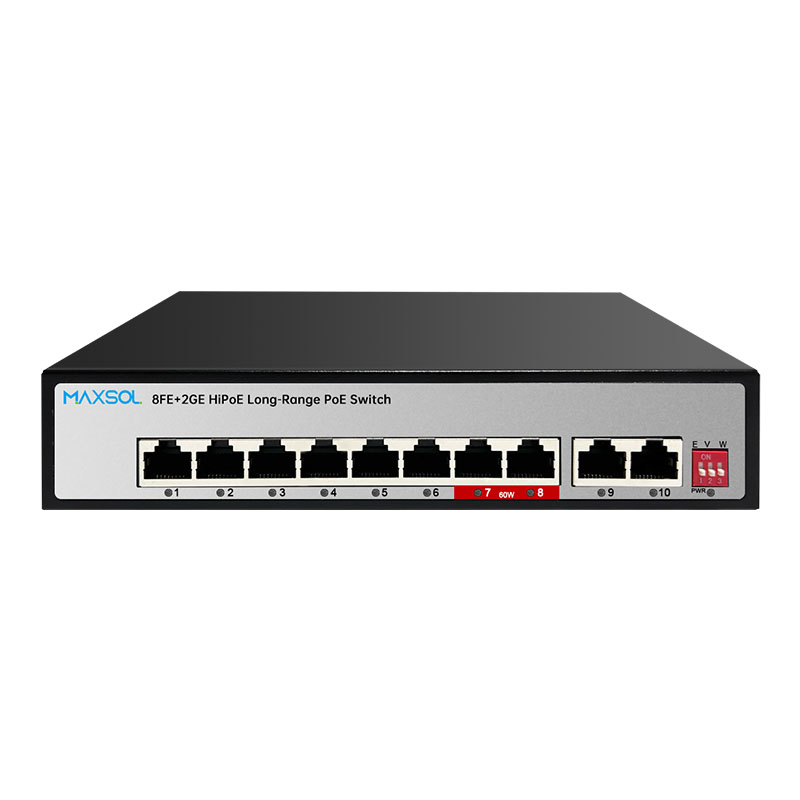 8 portlu Hi-PoE anahtarı, 300M uzun menzil, 2GE uplink